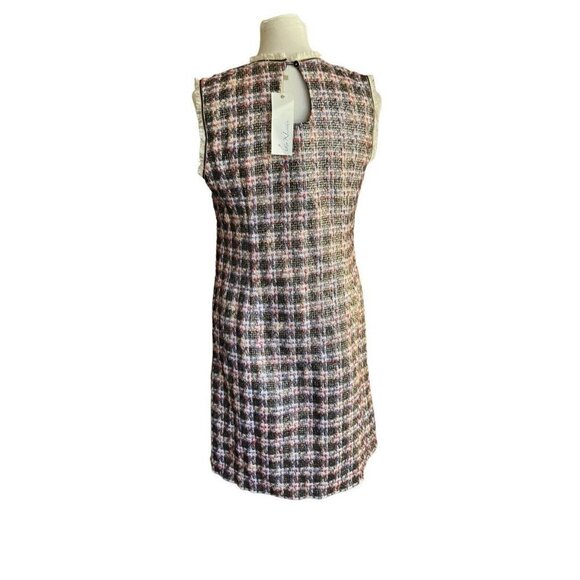 Iren Klairie Womens Metallic Multi color Sleeveless Tweed Shift Dress Size 40 - Picture 3 of 11